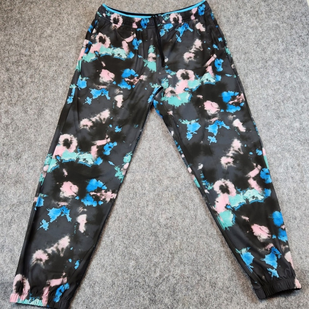 Chubbies Paint Parties Ultimate Sport Jogger Pants Men XL Black Tie Dye Golf